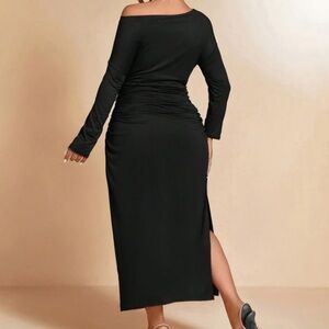 SHEIN Black Off-Shoulder Maxi Dress